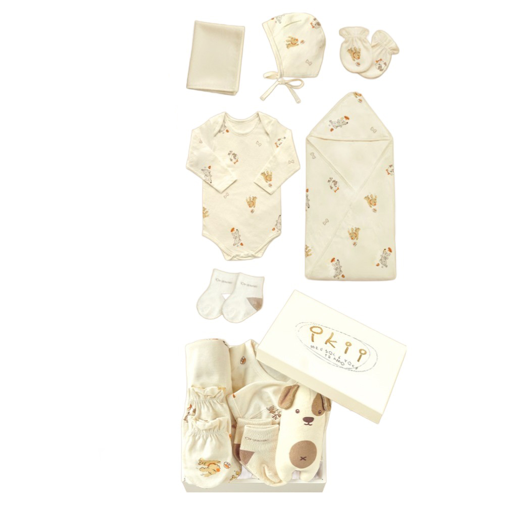 ikii 오가닉 긴소매 바디수트 출산 선물 7종 세트 + 쇼핑백 44,500원