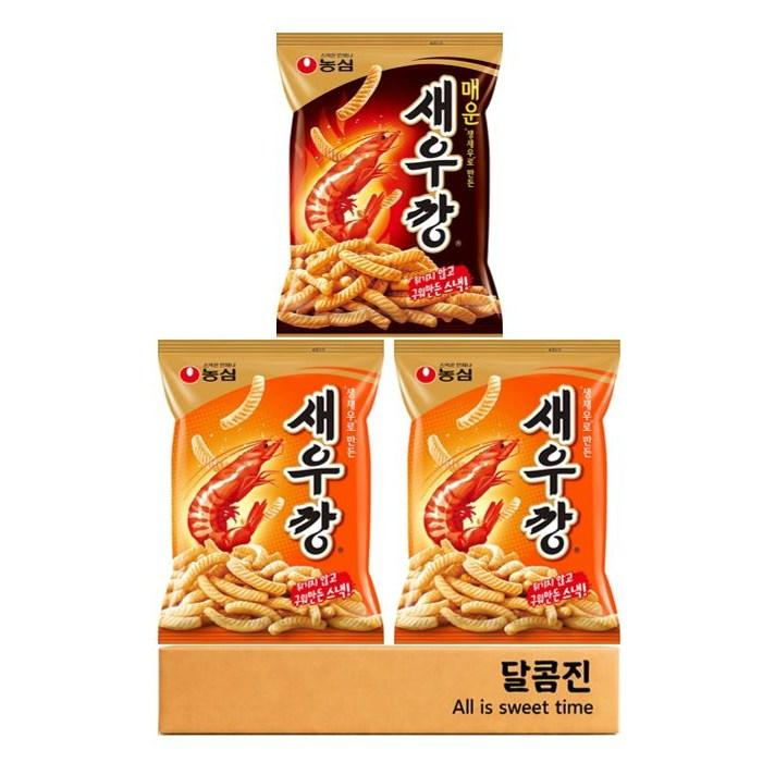 농심 새우깡 2 + 매운새우깡 1 번들 과자 세트, 1개, 210g 5,570원