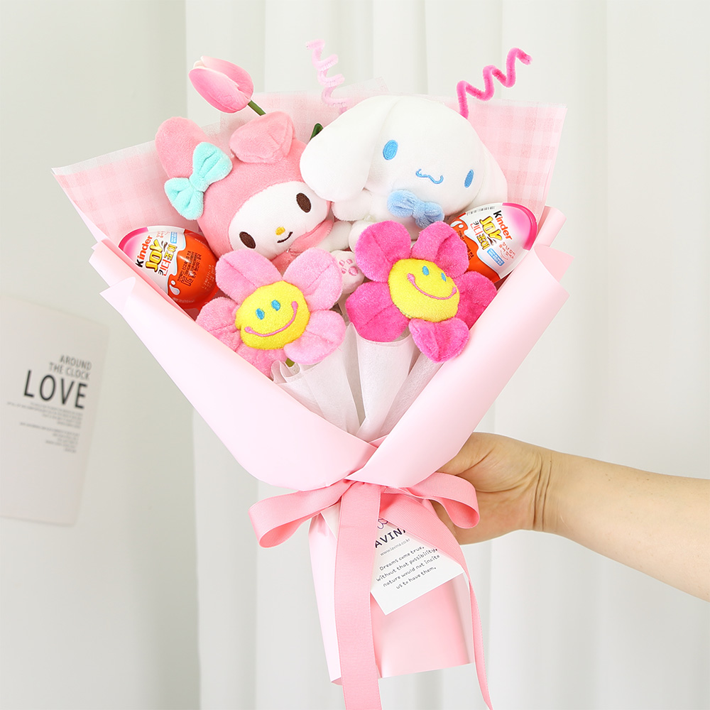 산리오 프렌즈 킨더조이 인형꽃다발 인형2개, 마이멜로디+시나모롤 29,900원