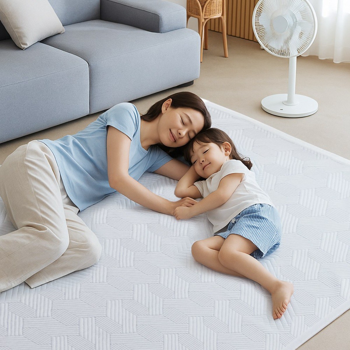 파미르 국내생산 논슬립 휴비스 듀라론 냉감패드 여름 침대패드, 쿨매트, 화이트 69,900원