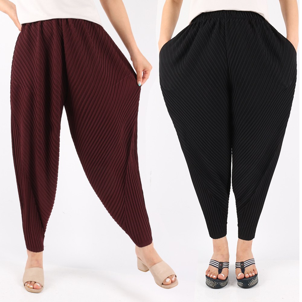 GTM-봄 가을 여성 플리츠주름바지 밴딩 편안함 찰랑 벌룬핏 부드러움 국내제작 주름바지 데일리룩 하의 팬츠 프리사이즈 32,800원