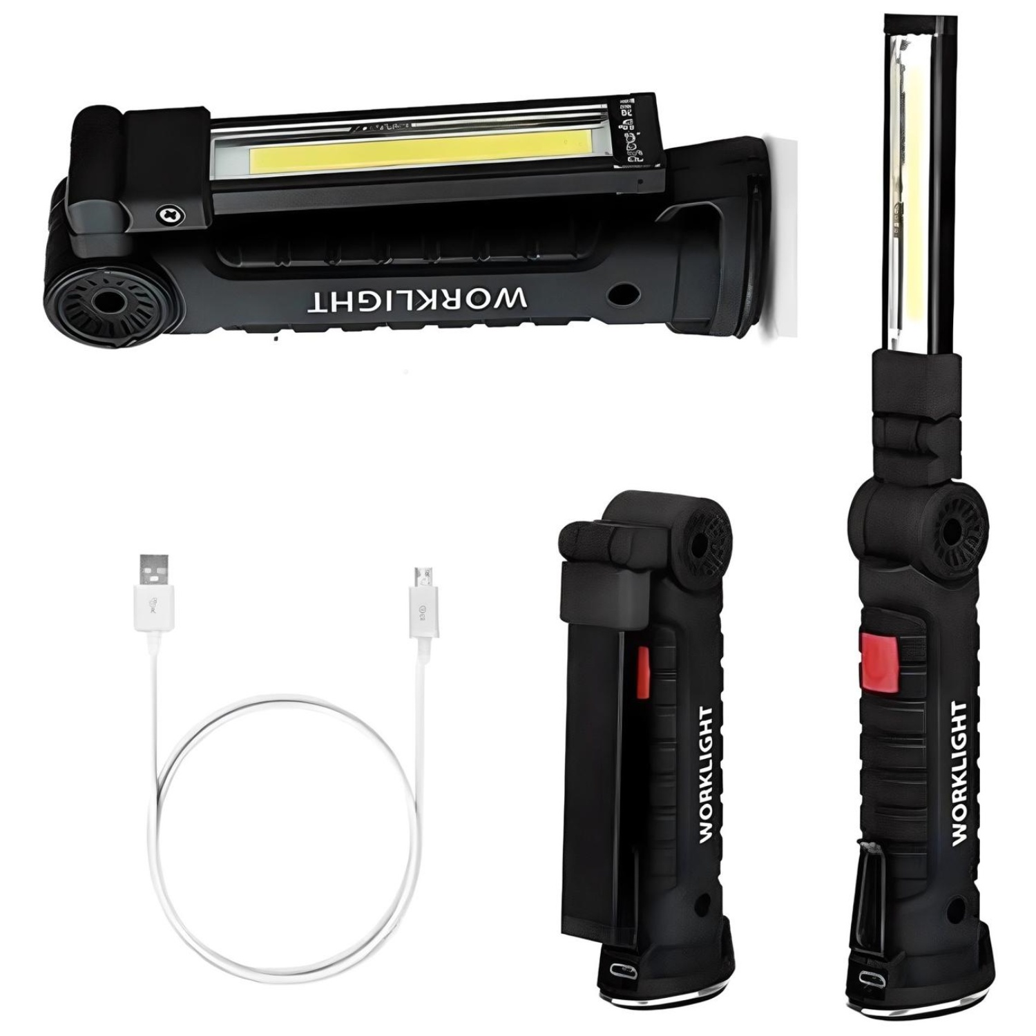 COB 칩 LED 충전식 손전등 후레쉬 캠핑 랜턴 작업등, 1개 18,000원