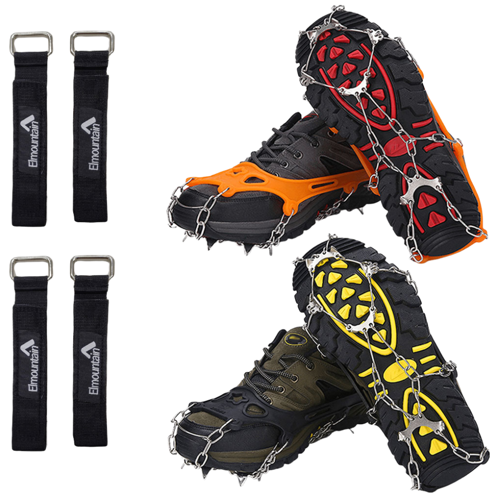 엘마운틴 1+1 등산 체인 8포인트 아이젠+스트랩 세트 남성 여성 겨울 신발 미끄럼방지 19,700원