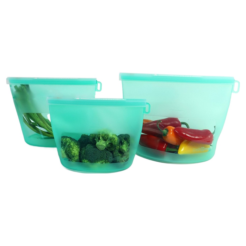 델리원 NEW 실리콘 지퍼백 S + M + L 3종 세트, 민트, 1세트 32,900원