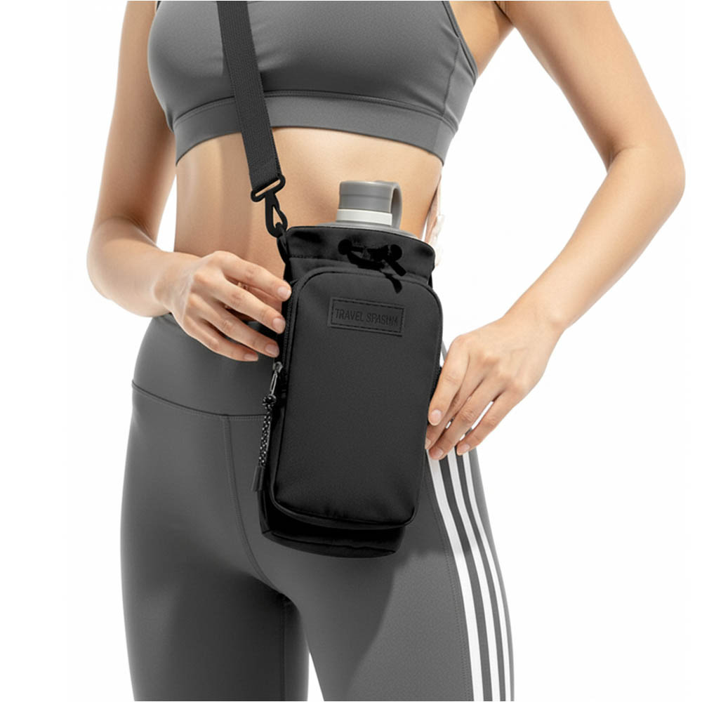 깔끔더하기 물병가방 텀블러 보틀백 파우치, 1개, 블랙 9,200원