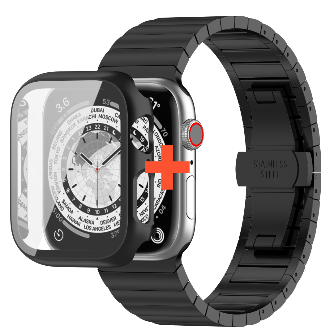 칸탐 애플워치 호환 링크브레이슬릿 메탈 스트랩 풀커버 슬림 케이스 세트 26,900원