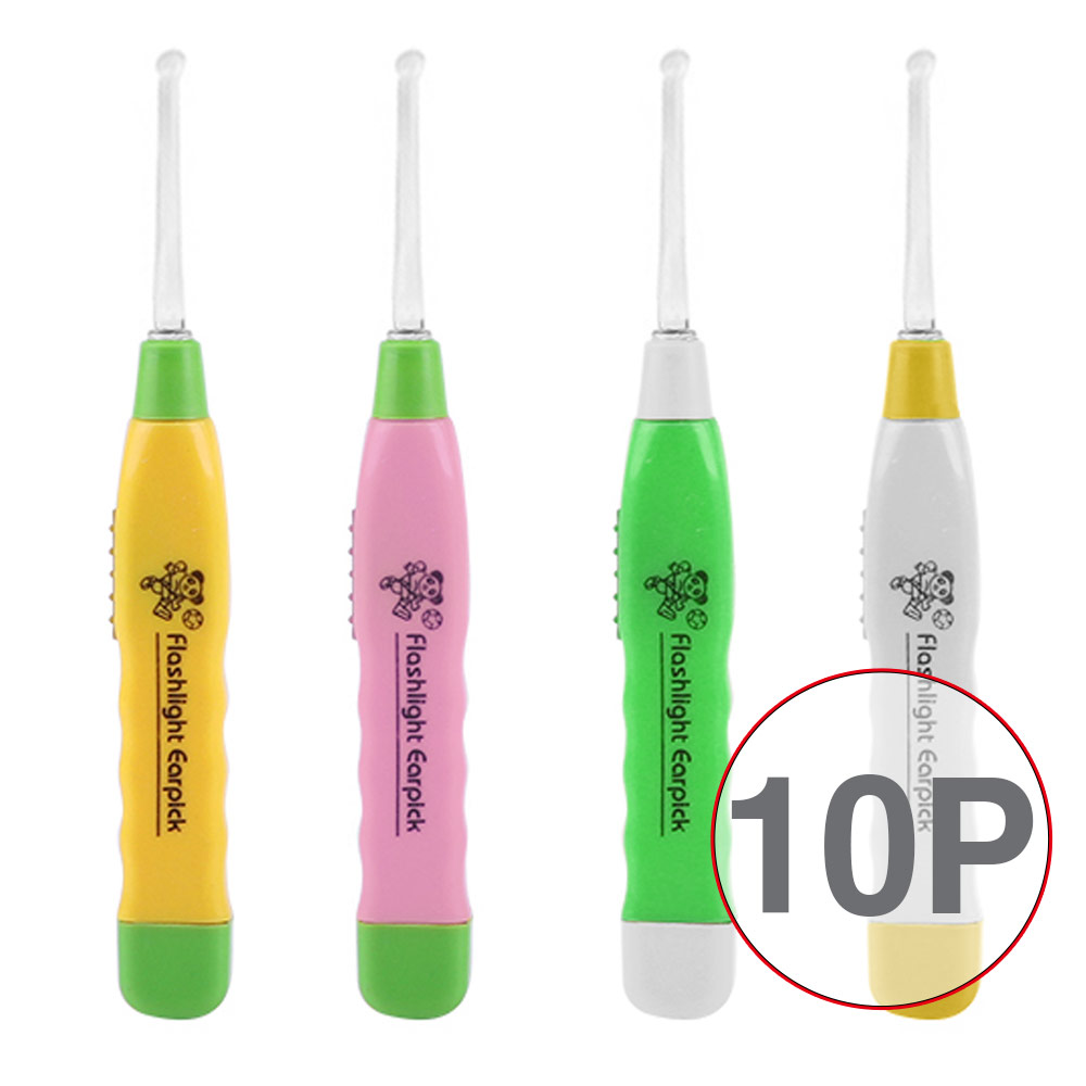 [10개 묶음] (라이트귀이개 A타입 10P 묶음) LED 후레쉬 귀이개 귀후비개 귀파개 귀쑤시개 귀지청소기 귀청소 면봉 이어클리너 6,500원