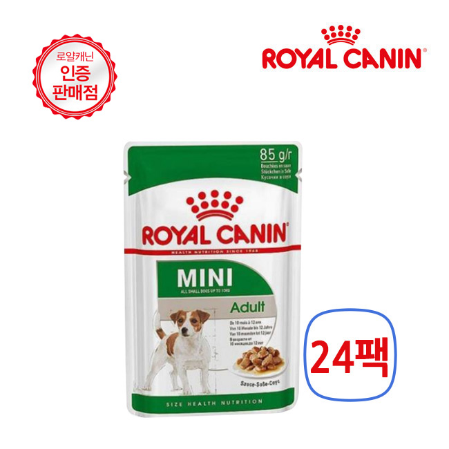 로얄캐닌 독 미니 어덜트 파우치 85g 24팩, 24개, 85g 34,710원