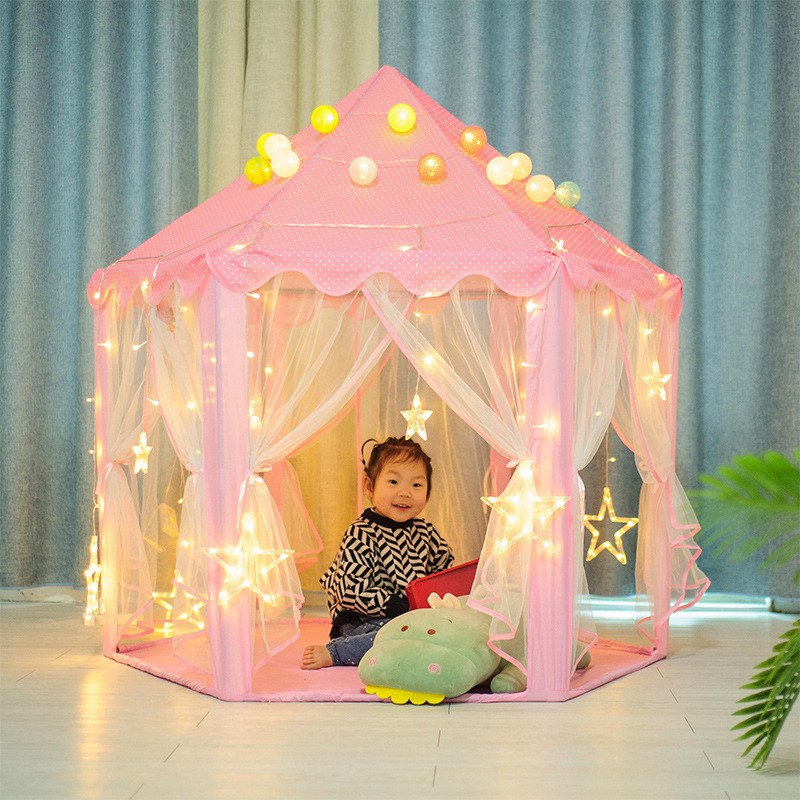 fooi 대형 어린이 레이스 플레이텐트 공주 왕자 놀이텐트 5시전 당일발송, 02. 핑크, 1개, 현재가 24,040원