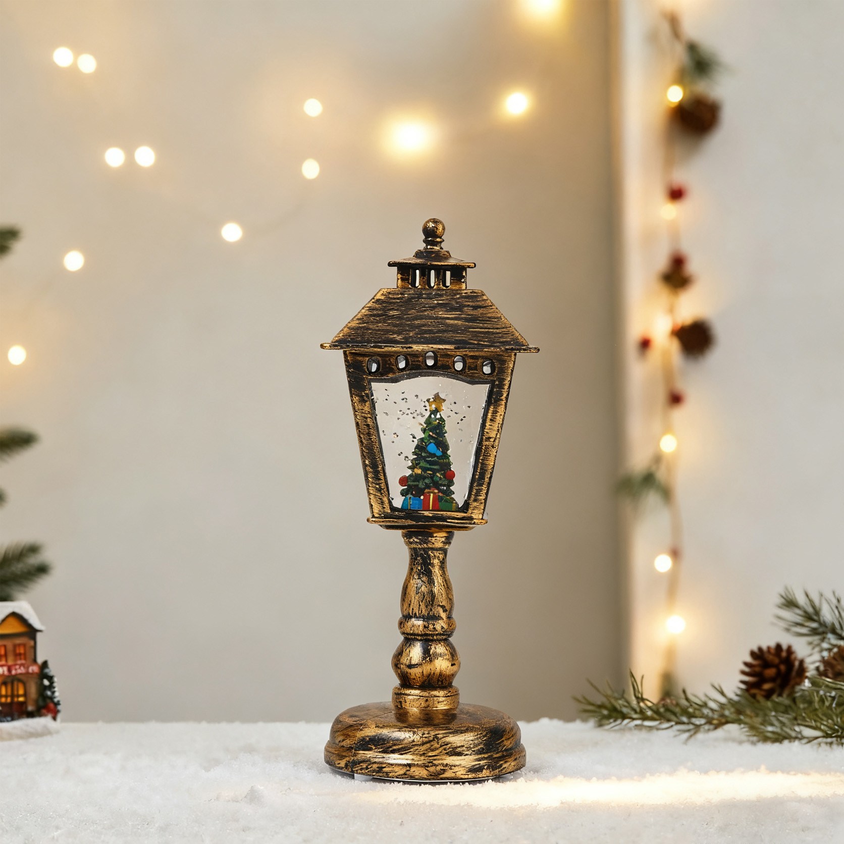 크리스마스 오르골 워터볼 랜턴 LED 무드등 워터 스노우볼 램프 인테리어소품 선물 8곡 크리스마스 음악, 1개, 가로등-트리 33,900원