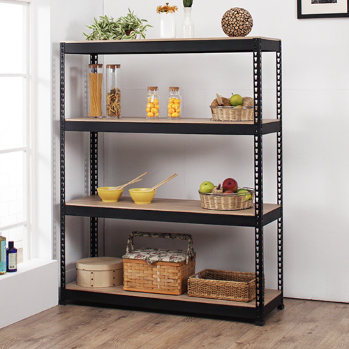 스피드랙 무볼트 조립식 앵글선반, 블랙앵글+양면코팅합판, 1개 98,100원