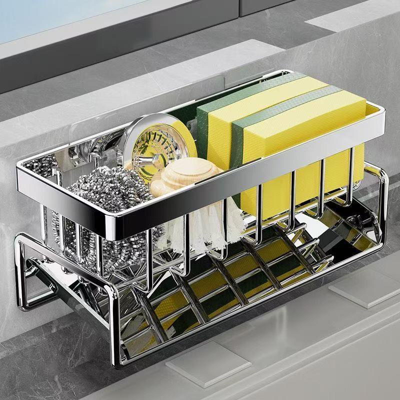 옐로우베이스 올스텐304 수세미 건조대 자동물빠짐 세제 거치대 행주 걸이 포함, 1개, 실버 8,900원