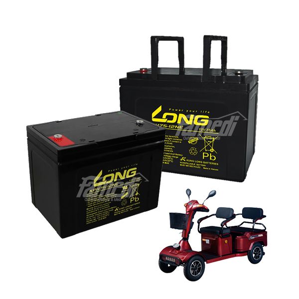 케어라인 화메디 롱 배터리 12V 75Ah (2개 1세트) 전동 휠체어 노인 전동차 장애인 스쿠터 노인전동차 전동스쿠터 밧데리 KPH75-12NE 499,000원