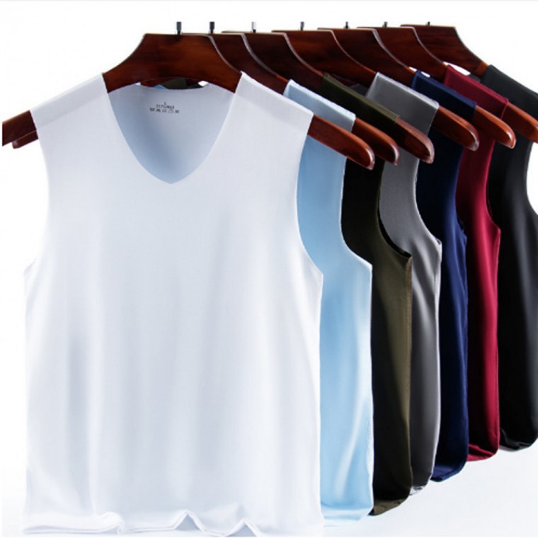 [4개 세트] 에어리즘 남성 심리스 V넥 기능성 나시 민소매나시 티셔츠 [화이트/블랙] 11,080원