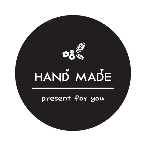 핸드메이드 스티커(원형, 블랙) 4cm 120장 4,600원