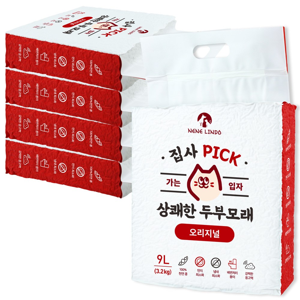 네네린도 고양이 집사픽 상쾌한 대용량 두부모래 가는입자 18,800원