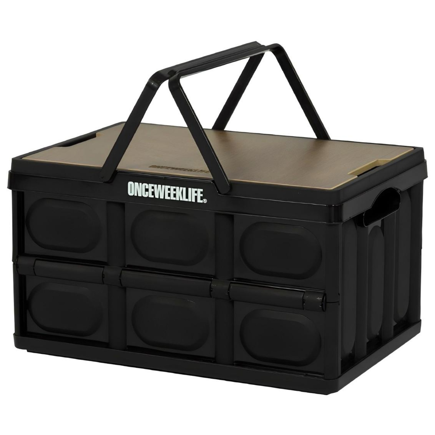 원스위크라이프 캠핑 손잡이 접이식 폴딩 박스, 블랙, 현재가 14,990원