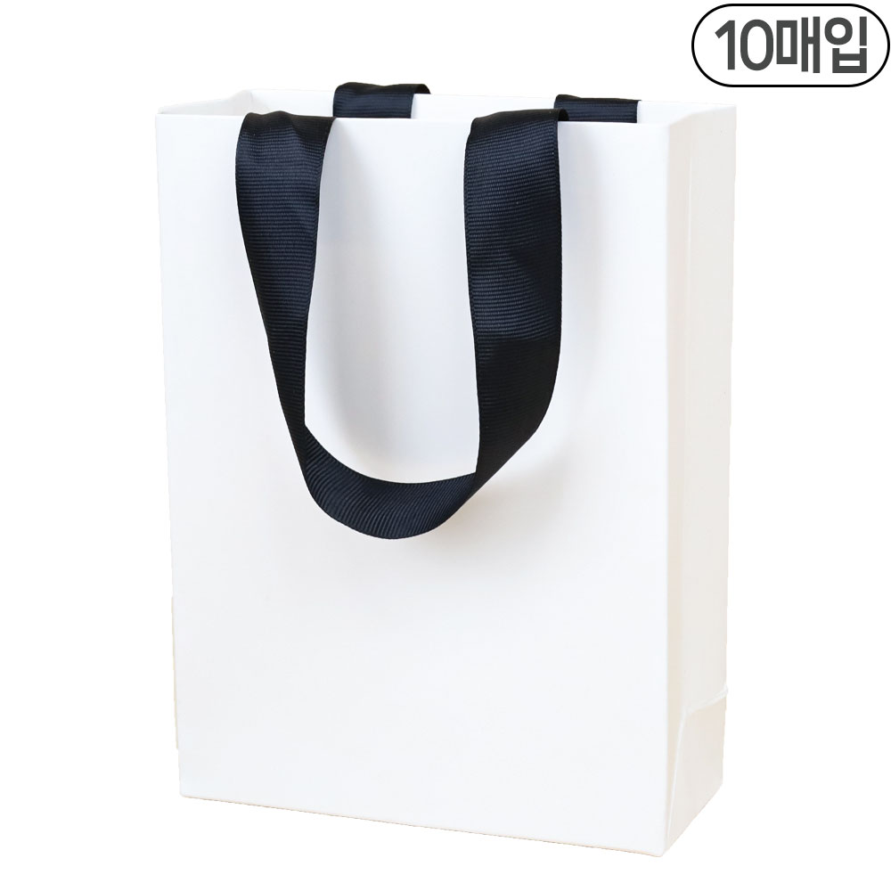 세모쇼핑백 고급 명품쇼핑백 매립형 손잡이 무지 종이가방 선물용 종이쇼핑백 선물포장 종이백, @10매입@, 화이트 9,700원