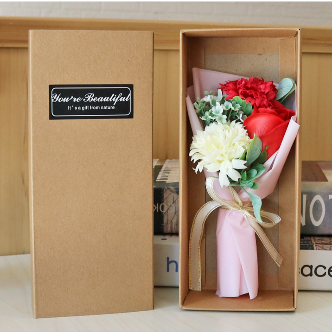 비누장미 4종&카네이션 4종 꽃다발, 1개, 카네이션레드 8,900원