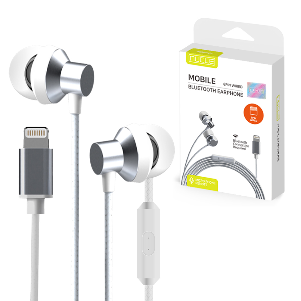 뉴클 아이폰 8핀 모바일 이어폰, NCME-02, 실버화이트, NCME-02, 실버화이트 9,900원