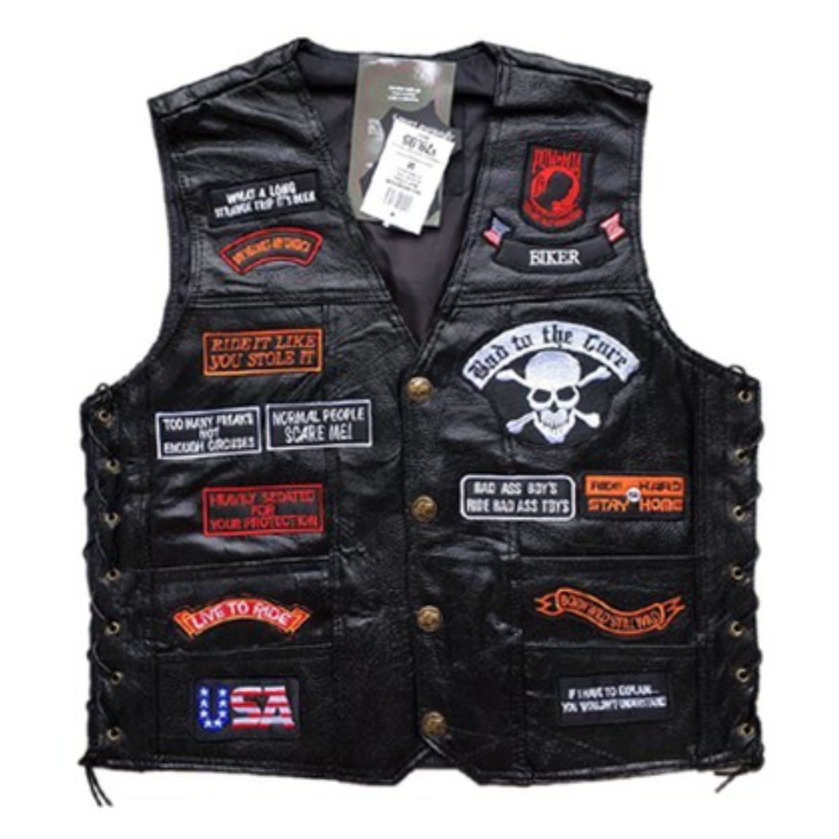 기사미 라이더가죽조끼 해골가죽조끼 Vest 할리 라이더조끼 ICJ00181 블랙 49,500원