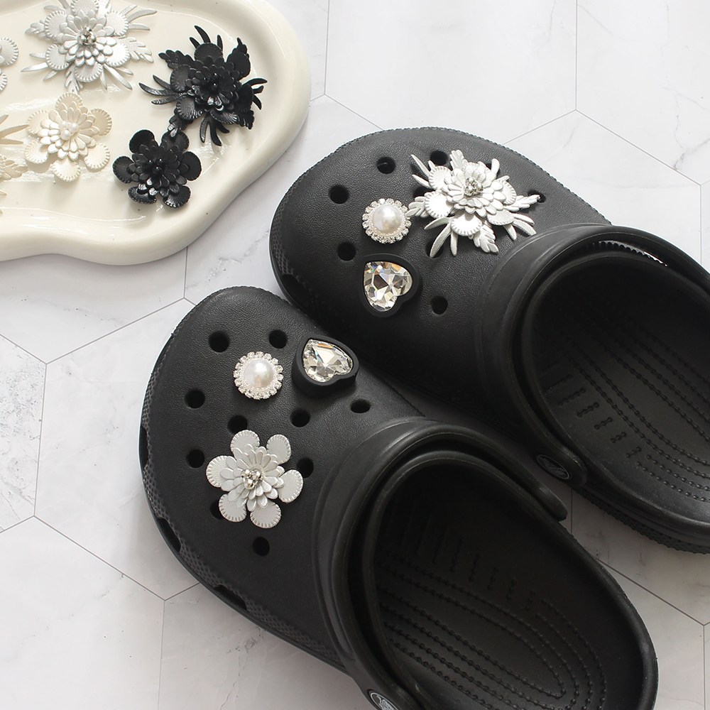 OK신꾸 플라워 슈참 실버 6P세트 슬리퍼 실내화 신발 꾸미기 악세사리 파츠 14,900원