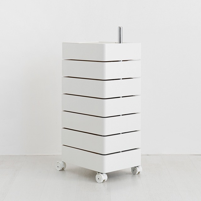 마켓비 빙그리 회전서랍 트롤리 7단, 화이트  5753.2681 174,000원