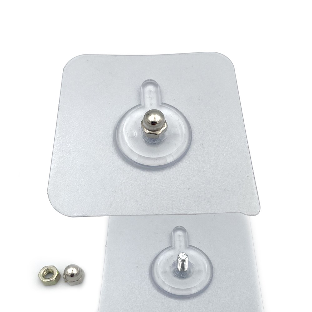 접착식 볼트 스티커 / 너트 무타공 선반 벽 손상 방지 나사 브라켓 매직스티커 벽고정 후크 고정 간편 시공, 1개, 실버 반투명 300원