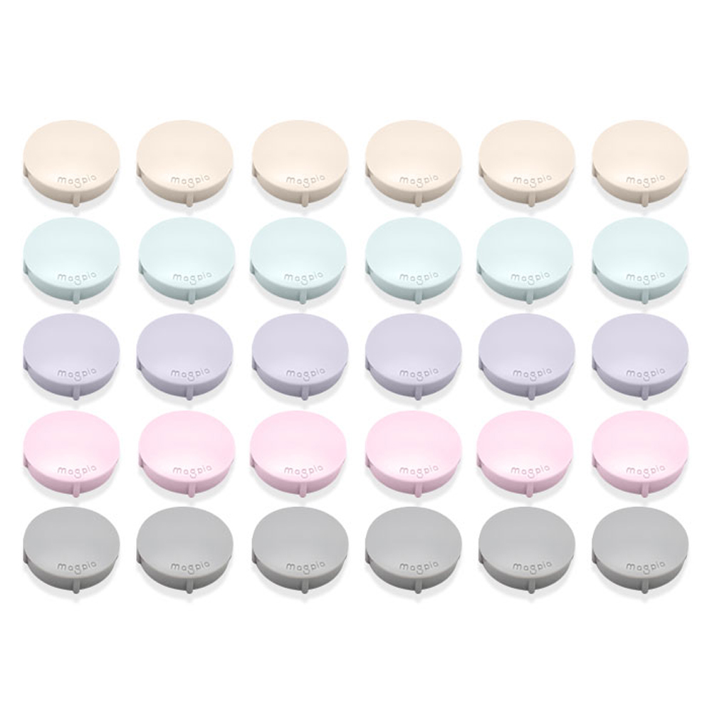 마그피아 파스텔 원형 메모자석홀더 중 30p 세트, 회색, 노랑, 민트, 핑크, 보라, 1세트 18,000원