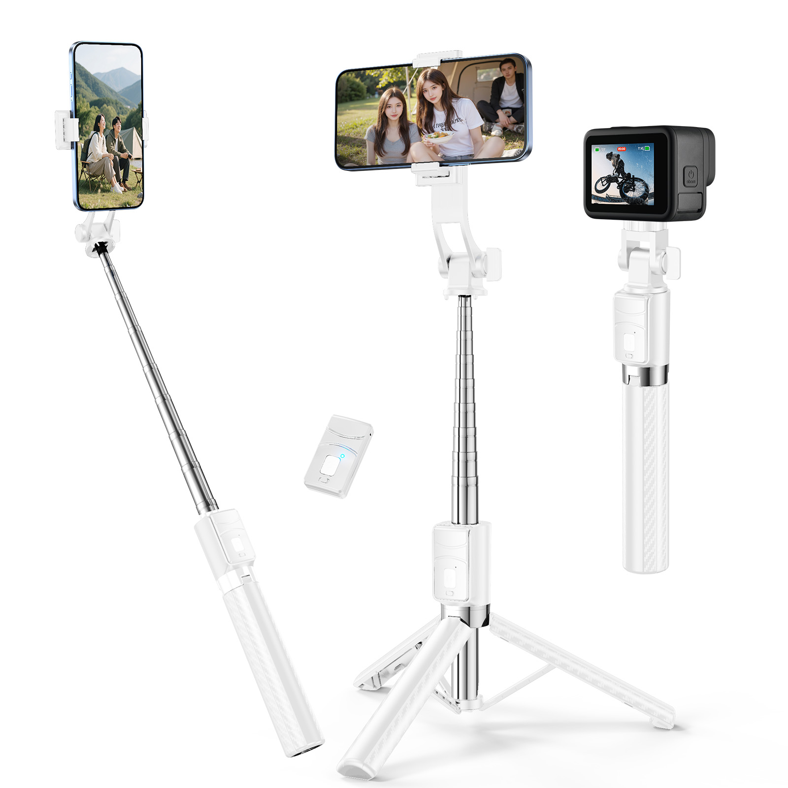 NICESUN 블루투스 휴대폰 삼각대 스마트폰/카메라/고프로 삼각대 셀카봉 130cm S6 13,500원