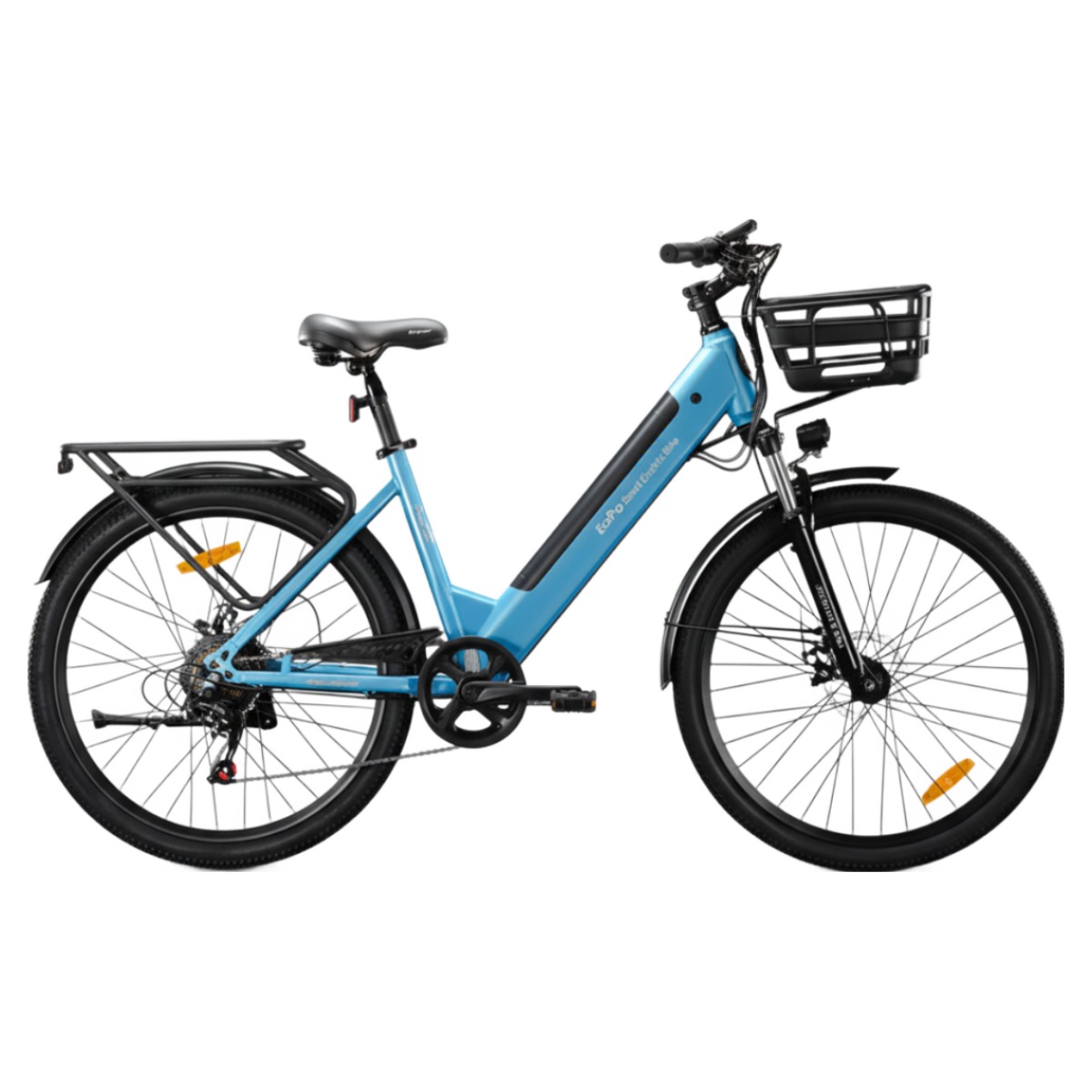 에코프로EcoPro 스마트한 전동 전기 자전거 자토바이 배터리탈부착 남여공용 출퇴근 배달, 블루, 하이텐강 629,000원