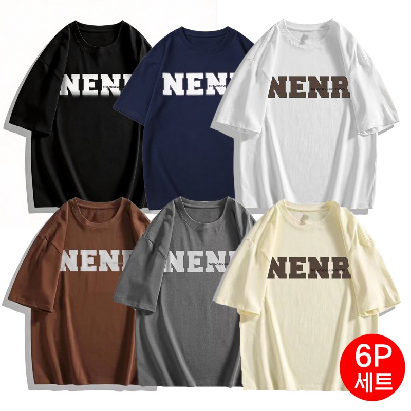 심플 프린트 반팔 세트 커플 여름 반팔 세트 남녀공용 커플 반팔 티 32,800원