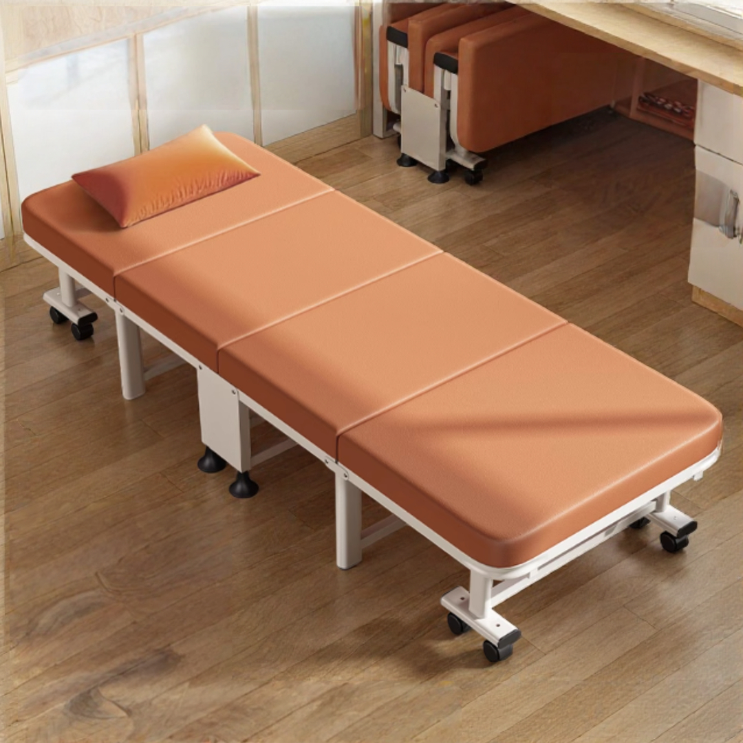 공간절약 4단 접이식 사무실 바퀴 달린 이동식 폴딩베드 D31, 오렌지 85,200원