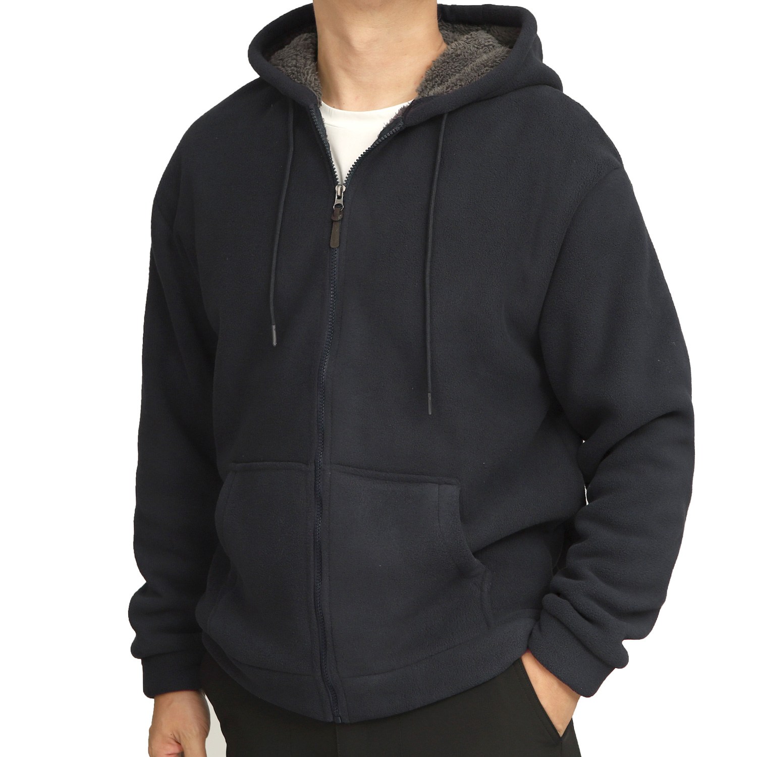 BFJD4752 버팔로 겨울 남성 보아털 후두 집업 점퍼 후리스 37,800원