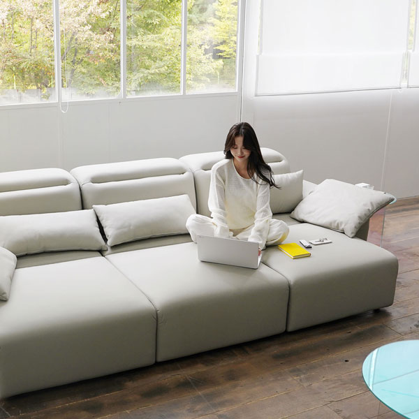 마루이 모넬 레더 모션 슬라이딩 리클라이너 4인 가죽 소파 1,149,000원