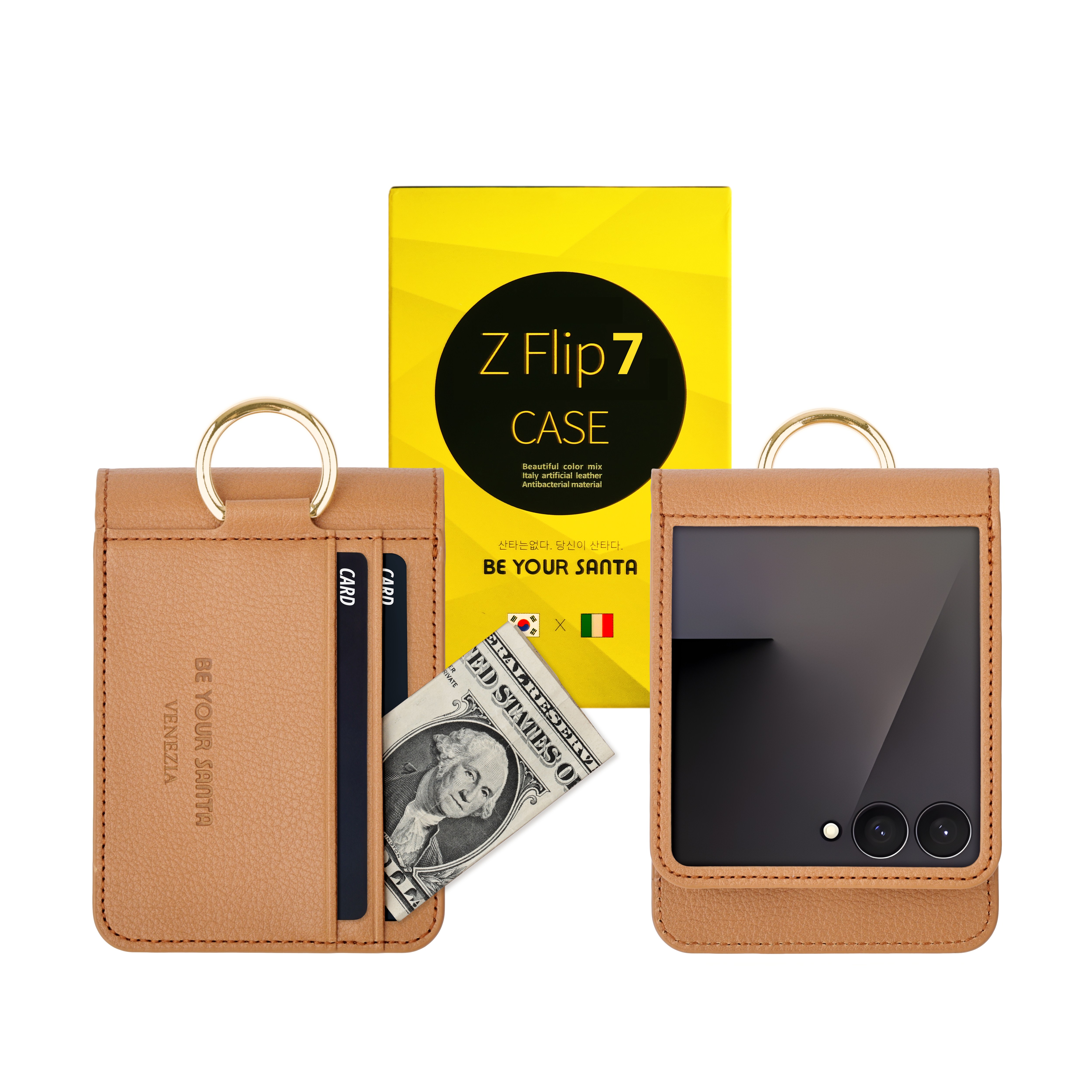 비유어산타 갤럭시 Z플립7 케이스 힌지보호 링 지갑 이태리원단 베네치아 / 나폴리 41,500원