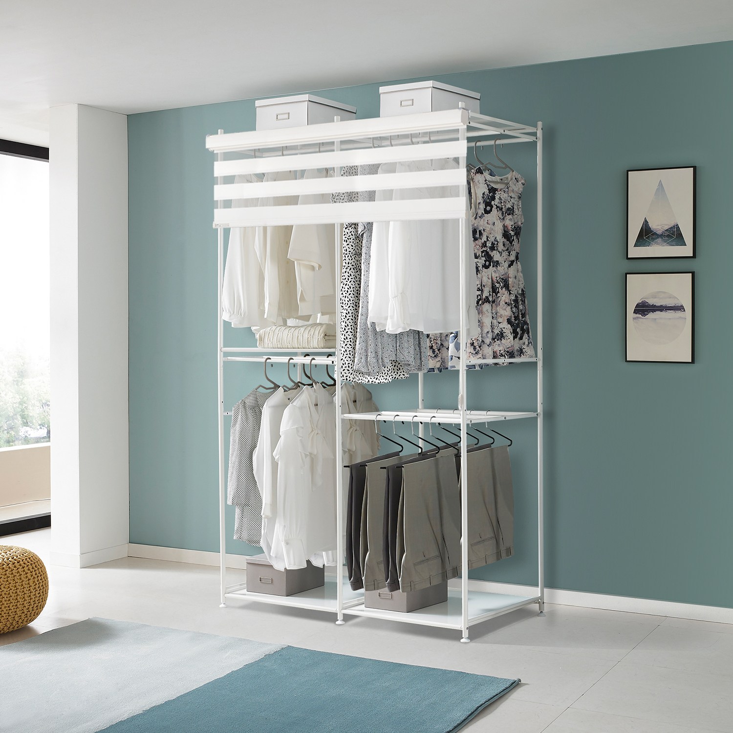 휴센 옷걸이를 두배로 드레스룸 시스템행거 옷장 블라인드 221,900원