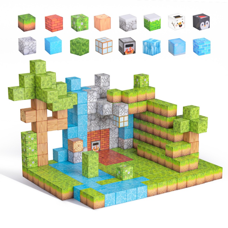 VergHatia 자석 블럭 세트 120 개/100 개 픽셀 큐브 자석 블록 장난감 크래프트, 120개, Colorful 27,790원