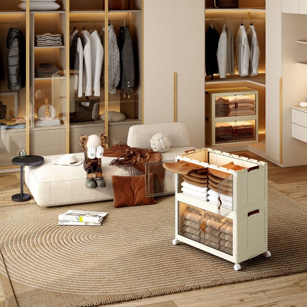 대용량 모듈형 리빙박스 가정용 다용도 이동식 폴딩 수납함 33,000원