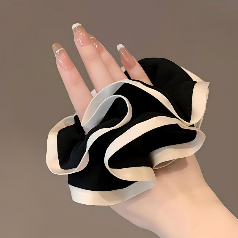 로맨틱한 실크 볼륨 헤어슈슈 러플 곱창밴드 7,500원