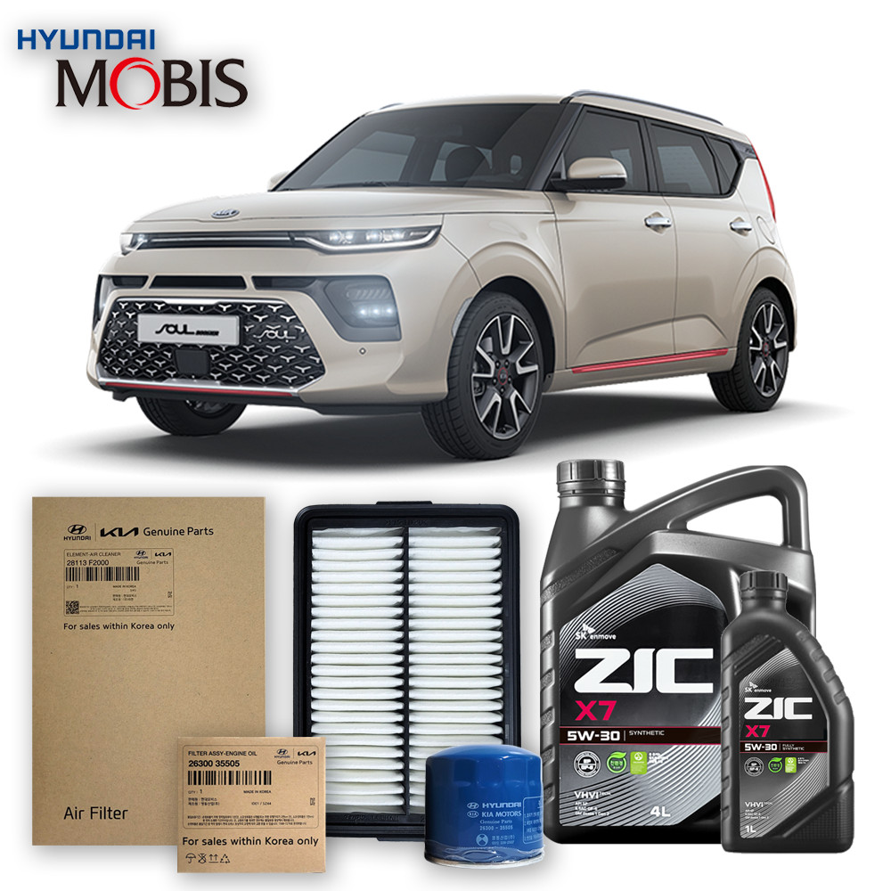 쏘울 부스터 (19년식 이후) 1.6 터보 가솔린 순정필터+지크오일 5W30 3종, 1개 72,520원