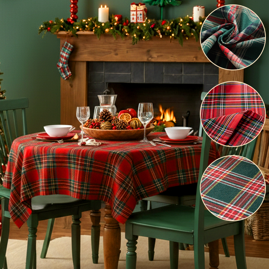 테이블보 키친 테이블보 홈파티 연말파티 테이블세팅 소품 이벤트 2인 4인 6인, 6인(200X140cm), 빈티지 레드, 1개 24,900원