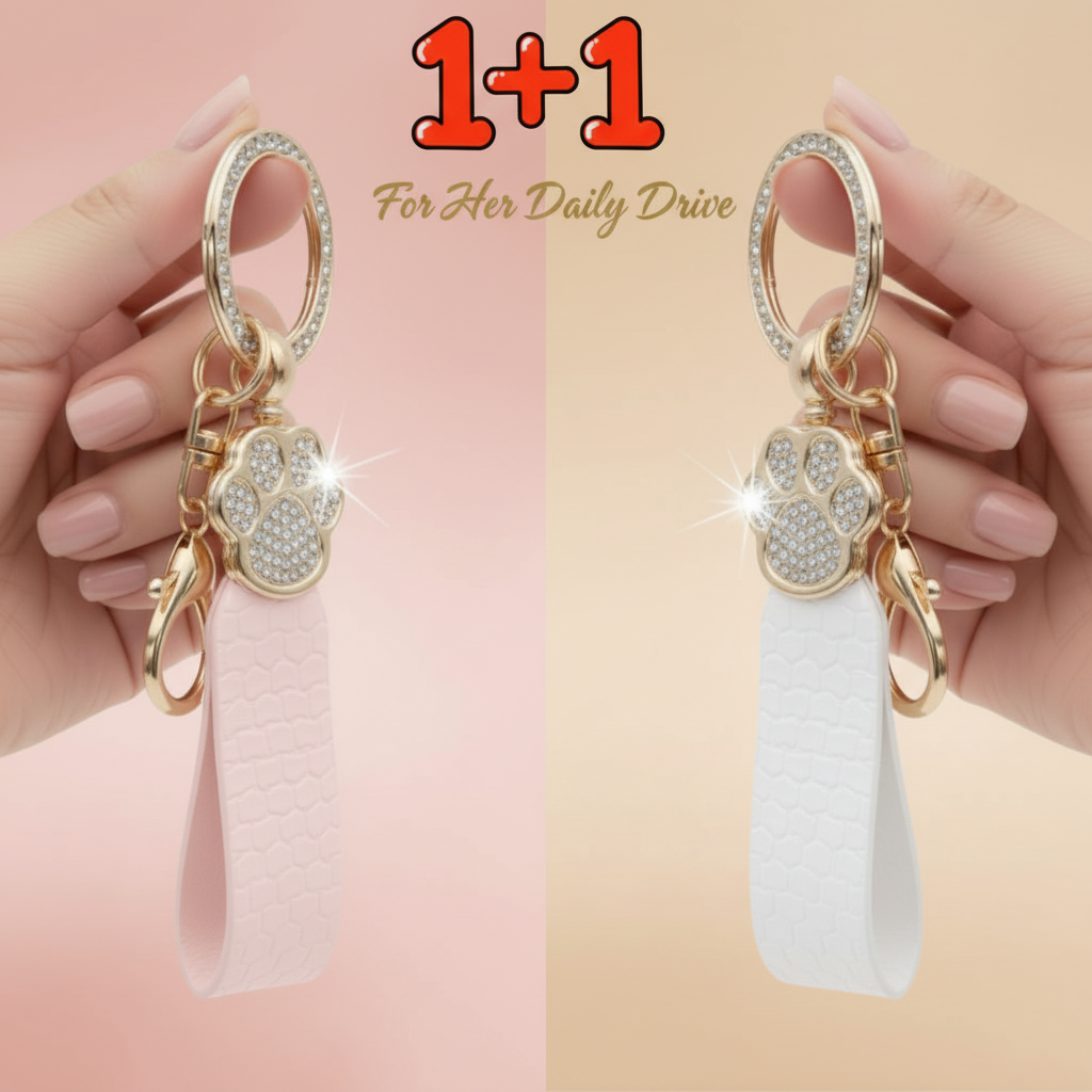 다잇대 고양이 발바닥 차량용 키링 악세사리, 화이트+핑크 15,300원