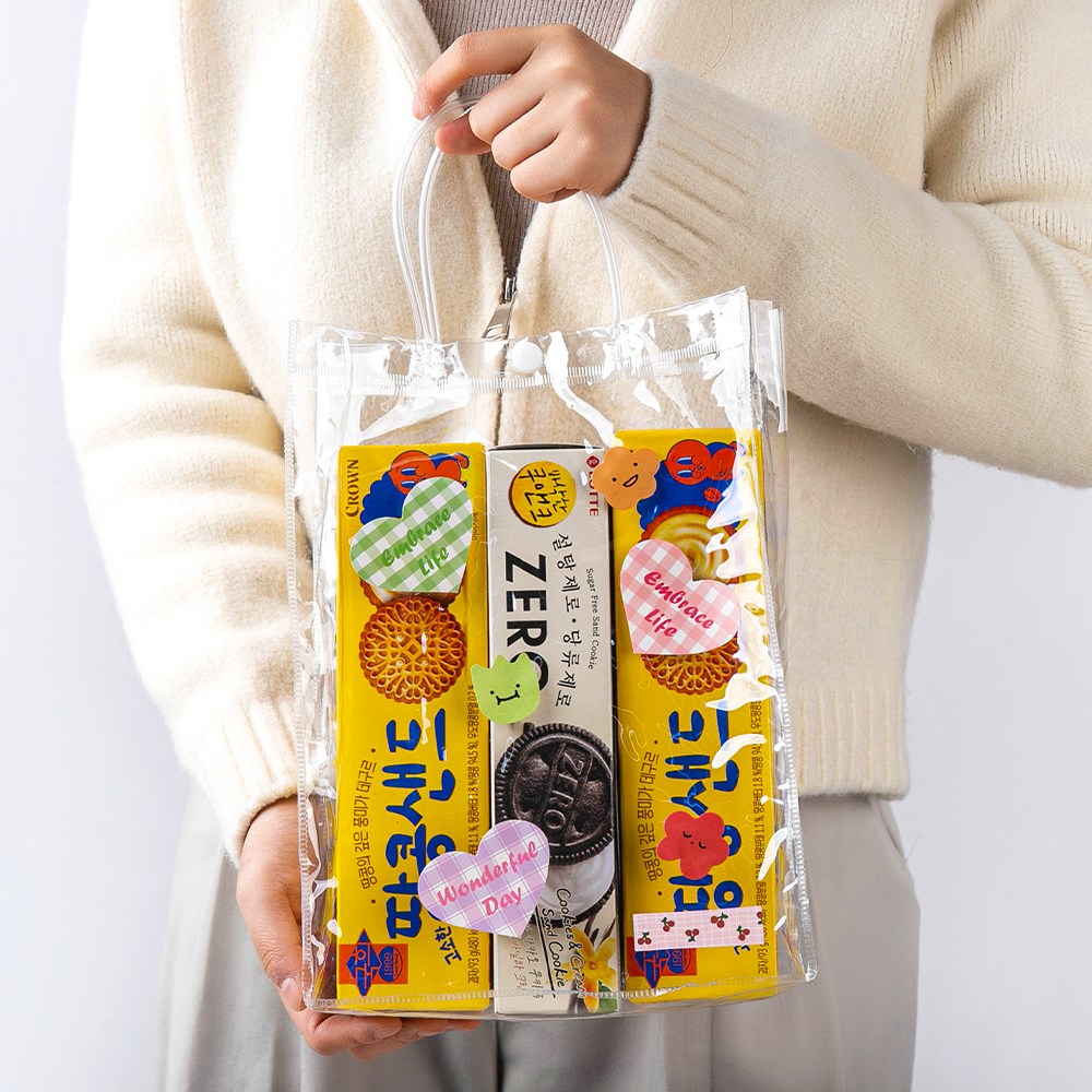 젤리 PVC 투명 쇼핑백 선물용 구디백 포장, 1개, 7호(20x28x10cm) 700원
