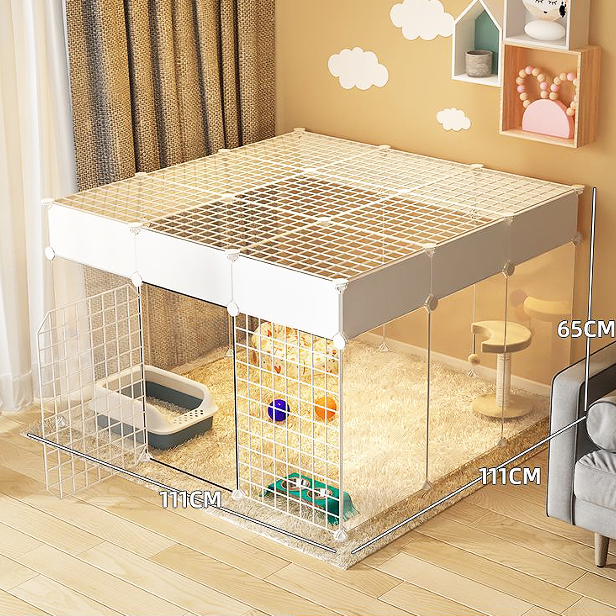 Fowod 고양이 울타리 고양이 케이지 가정용 실내 대형 여유 공간 애완 동물 고양이 새끼 고양이 작은 격리 울타리 빈 케이지 56,900원
