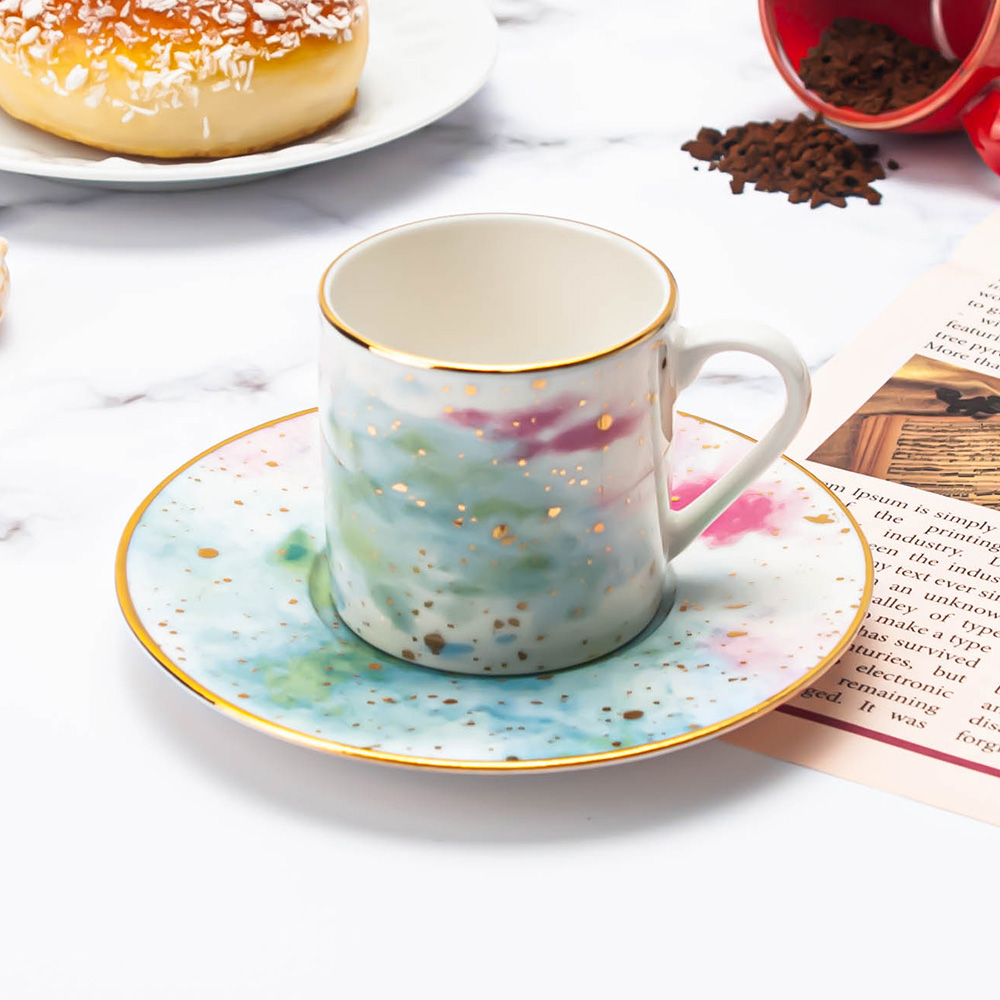 [트리니체] PORLAND 포랜드 코스모스 도자기 에스프레소 커피잔 세트 90cc, 1세트, 그린(패턴06) 49,900원