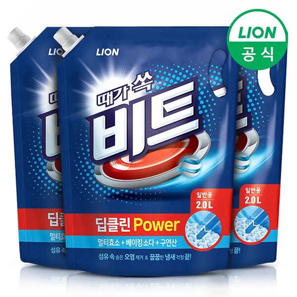 비트 세탁세제 딥클린파워 액체 2L리필(일반) 3개, 2L, 3개 16,290원