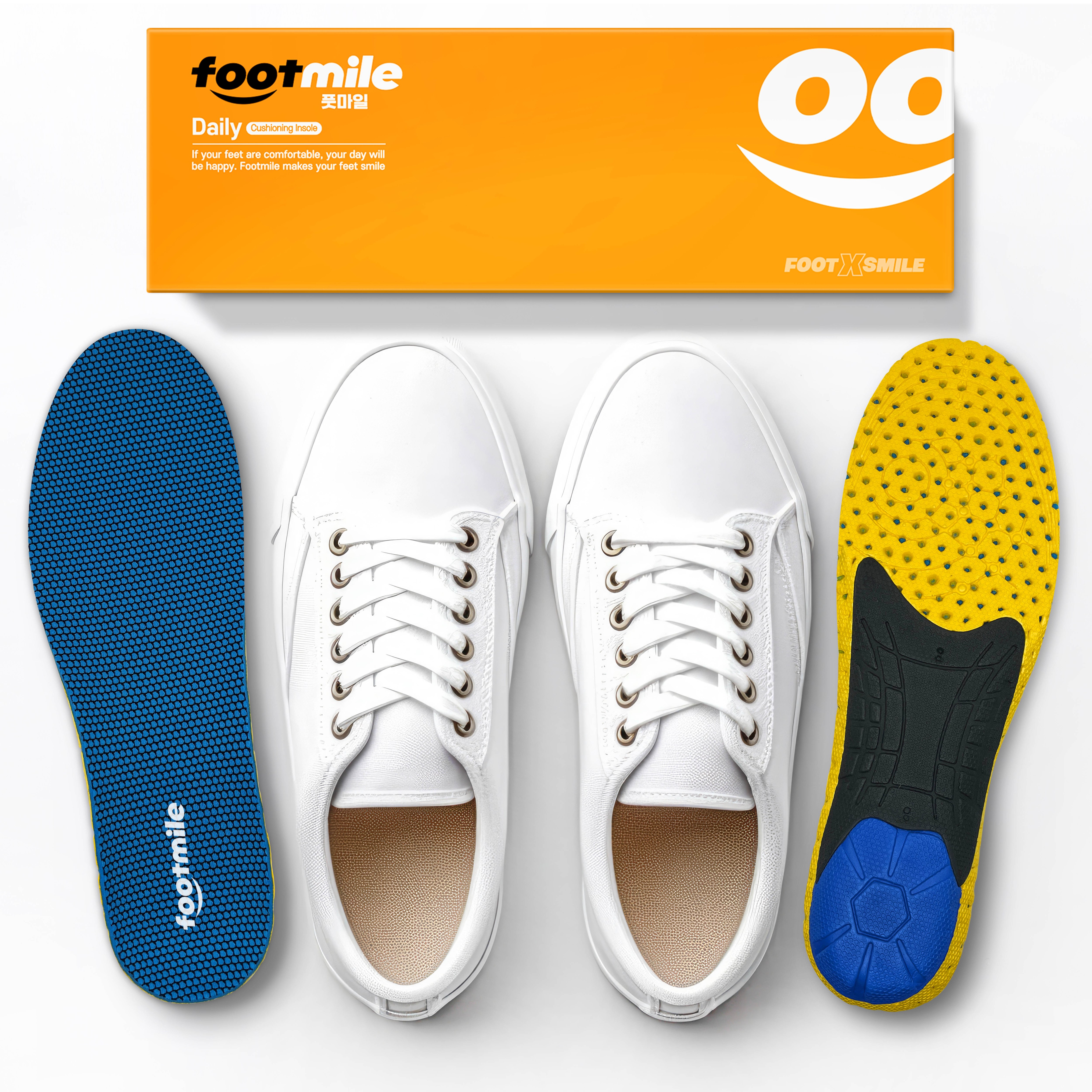 풋마일 아치 X 쿠션 깔창 족저근막 기능성 평발 메모리폼 안전화 군화 등산화 운동화 신발 인솔 7,900원