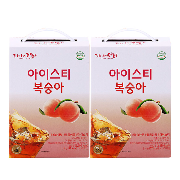 타이거마마 복숭아 아이스티 40T/2개 탕비 음료 분말, 14g, 2개, 40개입 14,690원
