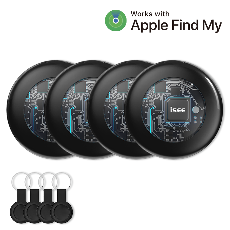 아이시(isee) 애플인증 아이폰 전용 Find My 아이시태그 트래커 스마트태그 미아방지 위치추적기 나의찾기 호환, 4개, 블랙(아이폰전용) 42,800원